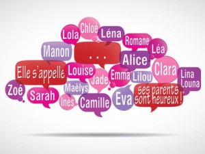 nuage de mots bulles : prénoms de filles