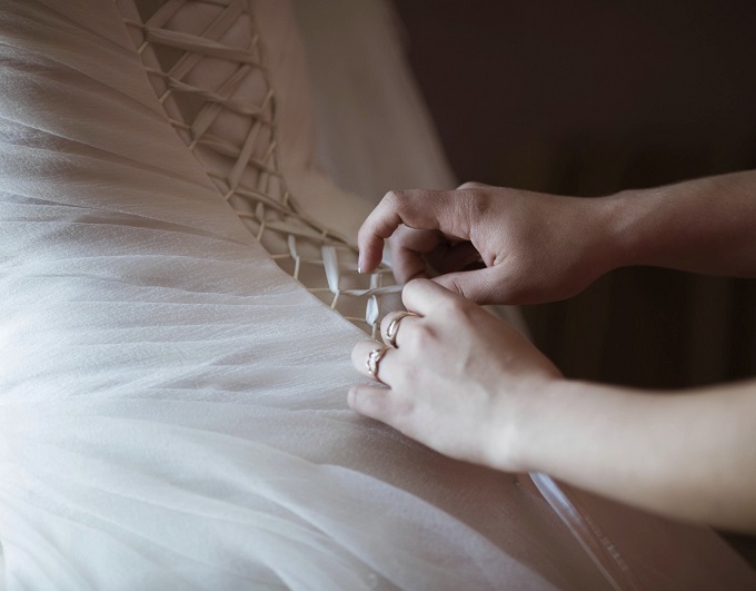 bride dresses a wedding dress