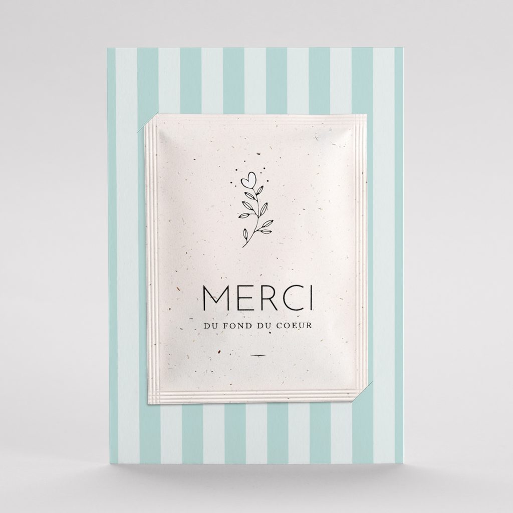 Carte de remerciement graines