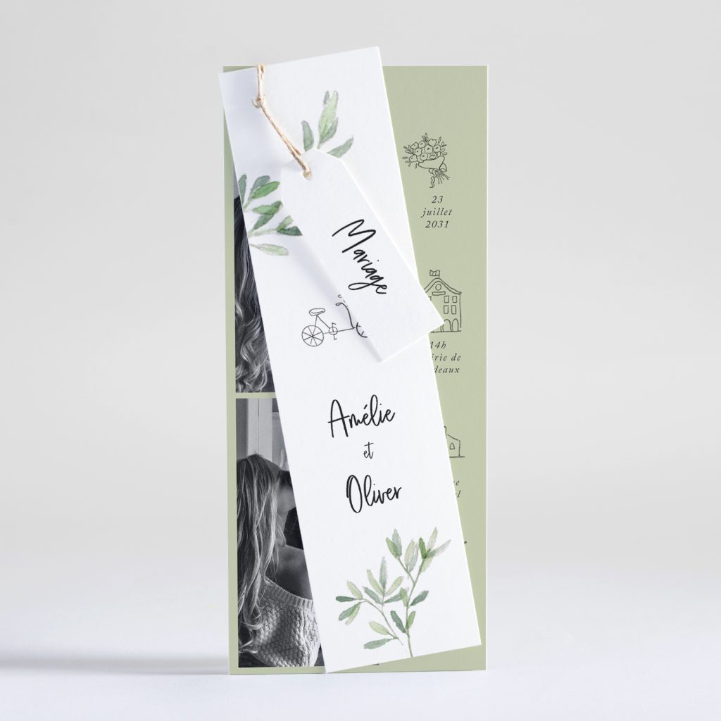 Faire part mariage sous l'olivier