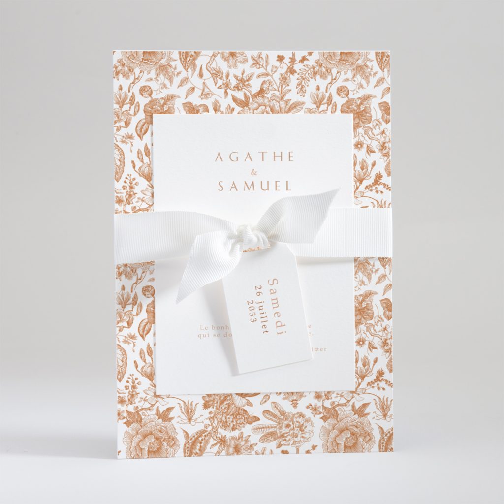 Faire part mariage avec motif