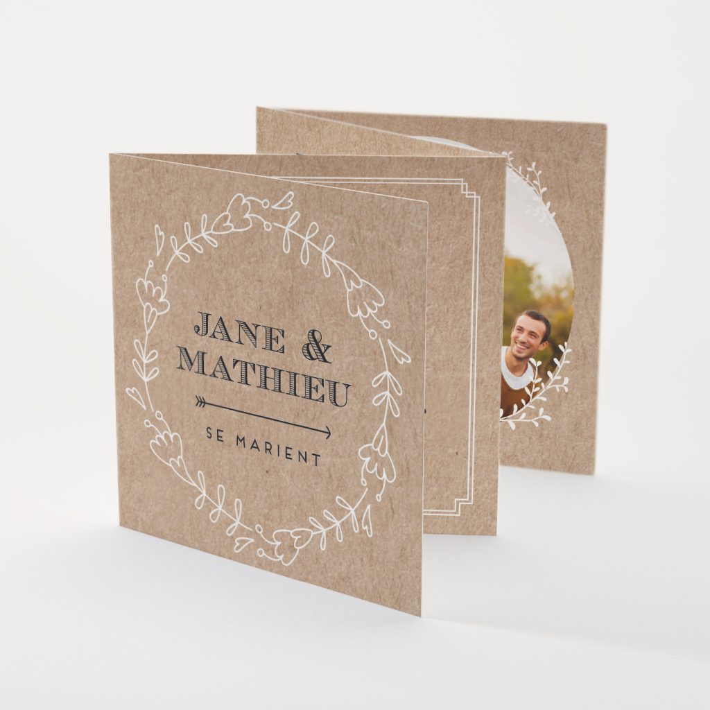 Faire part mariage kraft