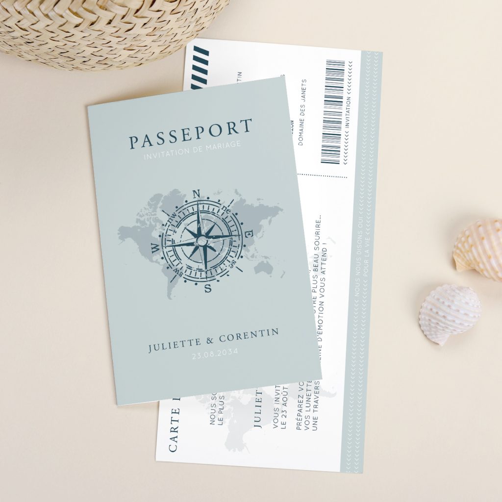 Faire-part mariage passeport