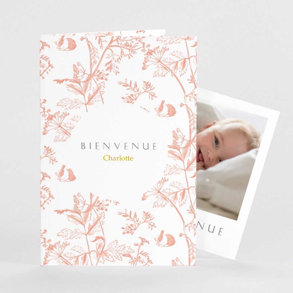 Faire-part baptême Notre joie duo