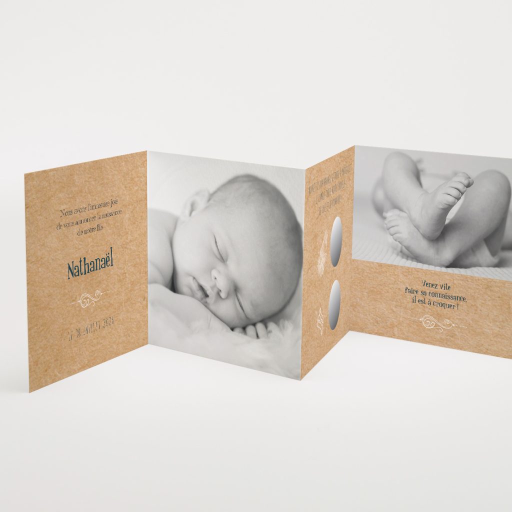 Faire part naissance accordéon