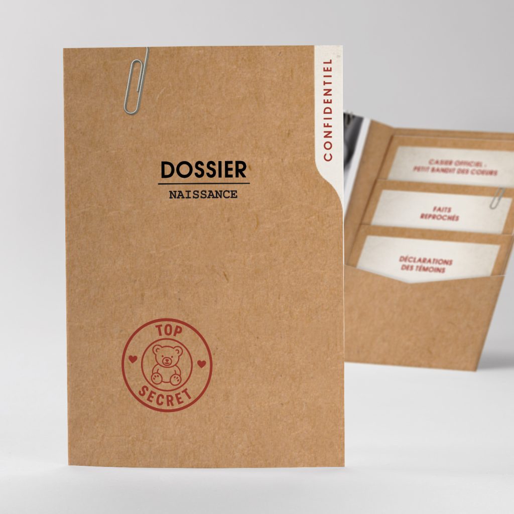 Faire part naissance dossier confidentiel