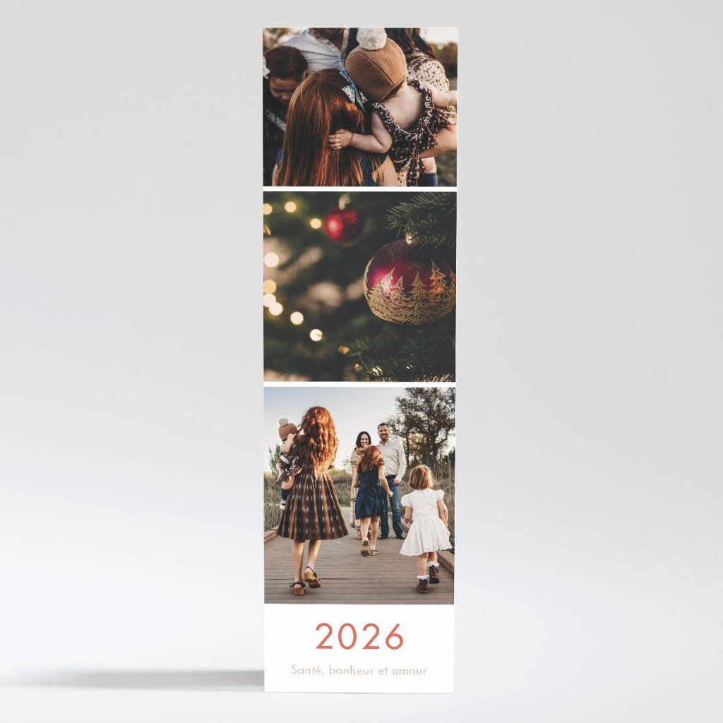 Carte de voeux marque-page