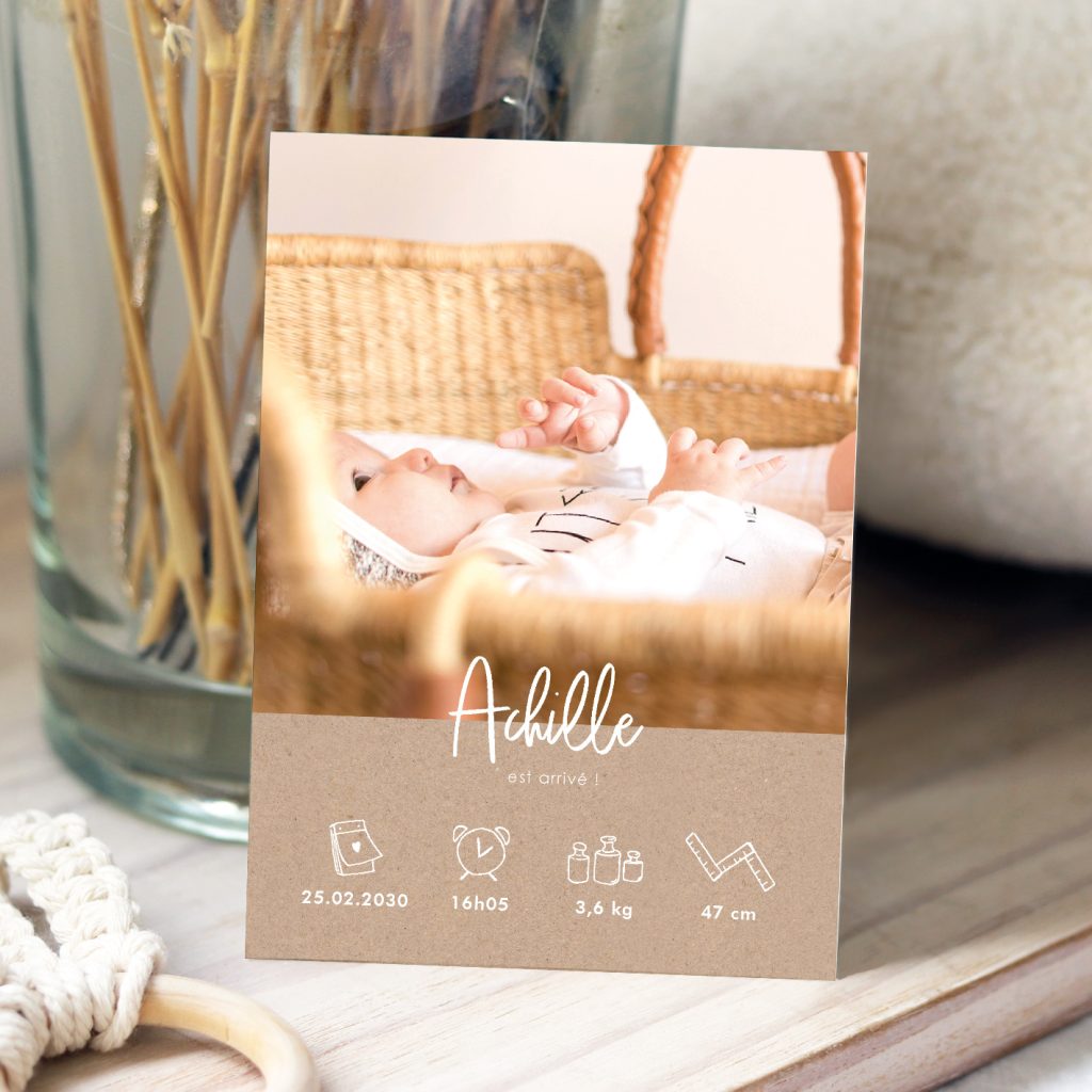 Faire part naissance kraft