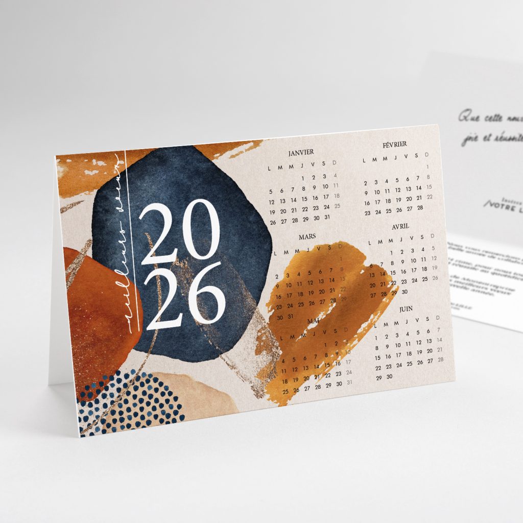 Carte de voeux calendrier