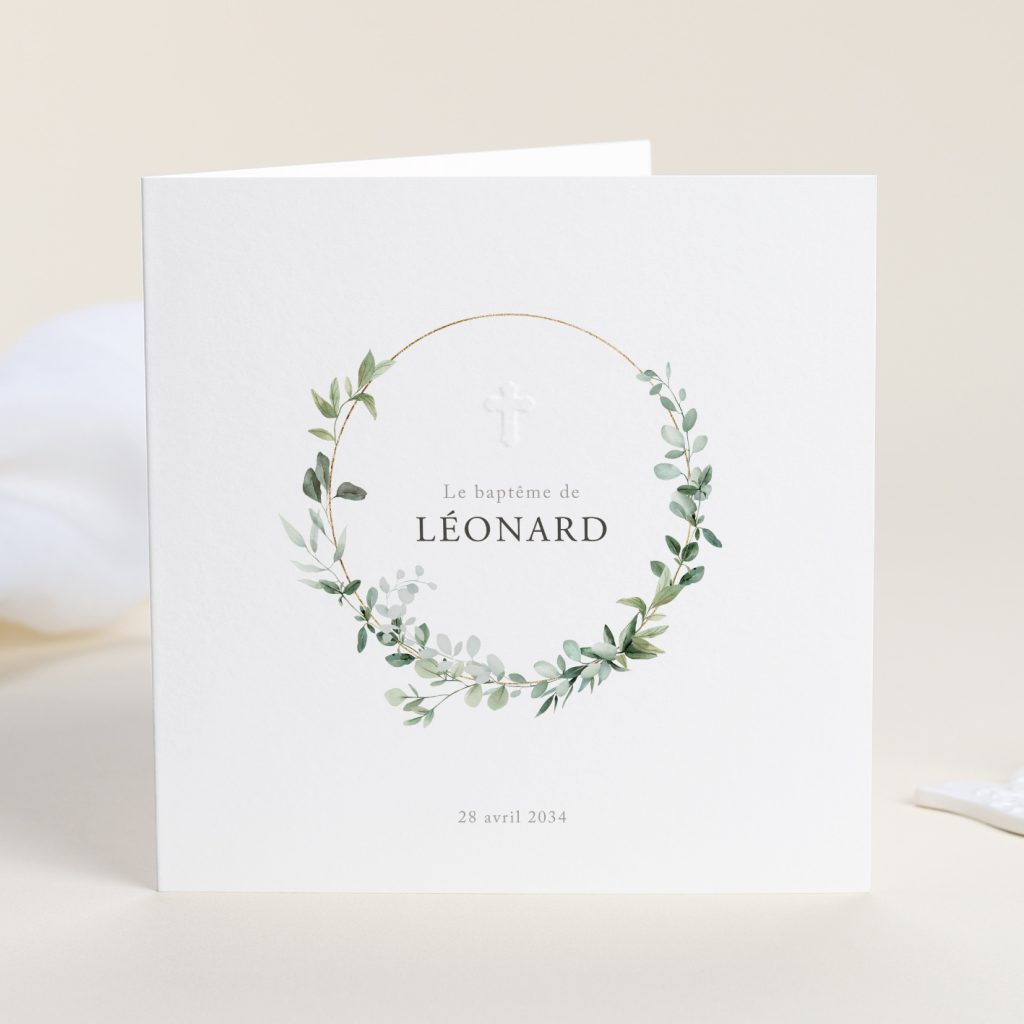 Faire-part de baptême L'eucalyptus