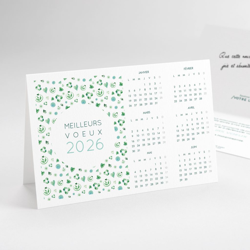Carte de voeux calendrier