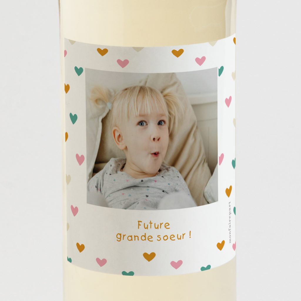 Étiquette bouteille annonce grossesse Grande soeur