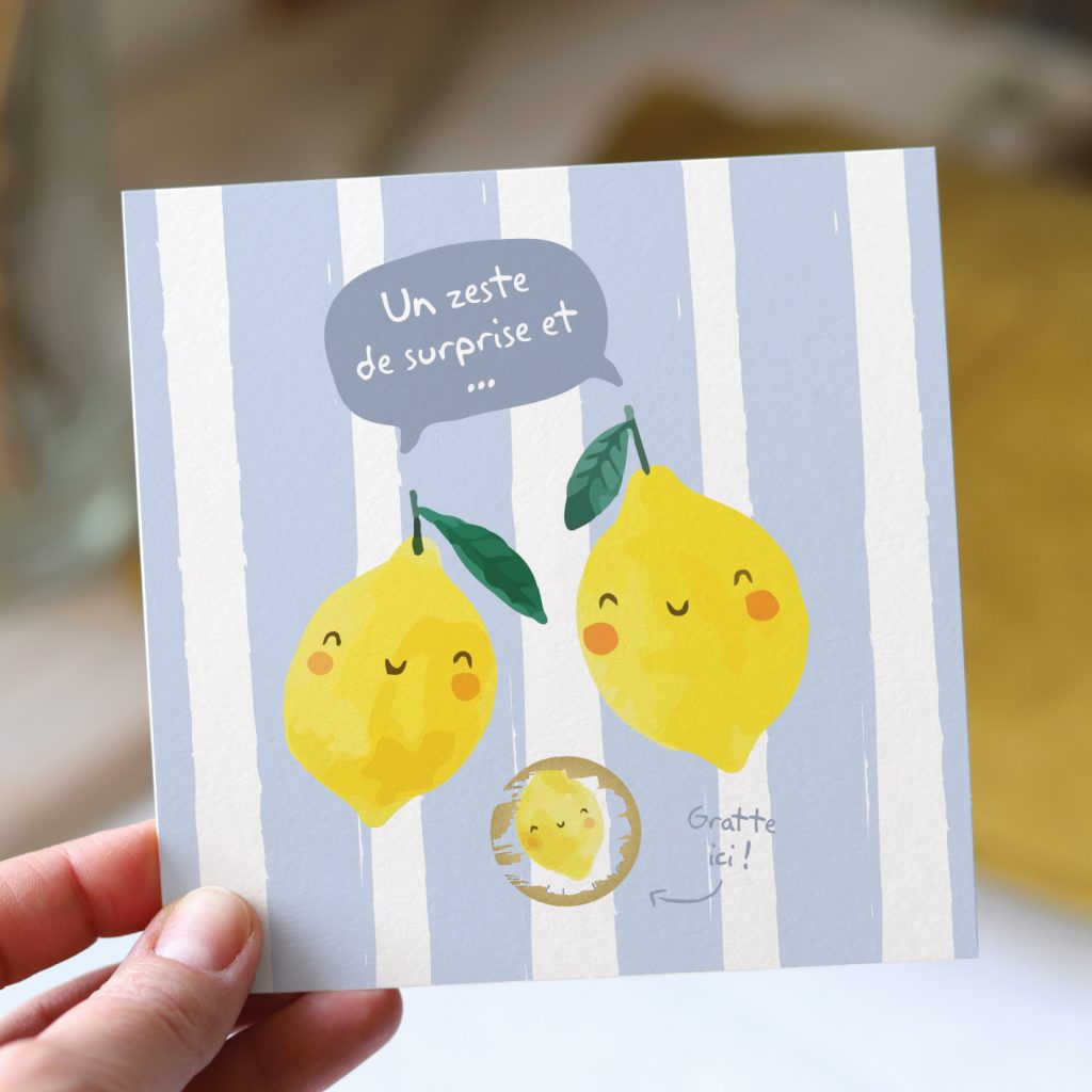 Carte annonce grossesse jeu à gratter